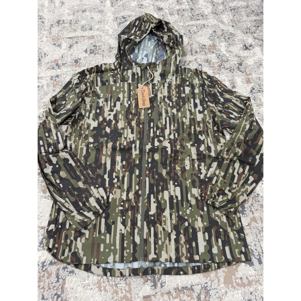 Duck Camp Airflow Jacket Woodland Camo SCJ100 Mens XL Hooded Full Zip Ripstop